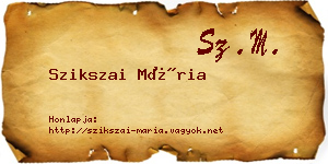 Szikszai Mária névjegykártya