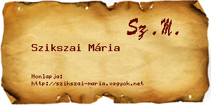 Szikszai Mária névjegykártya